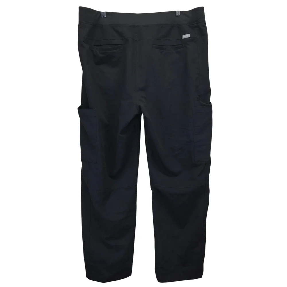 FIGS Men Black Technical Scrub Cargo Pants Elastic Waist Style T2001S Size XXL S